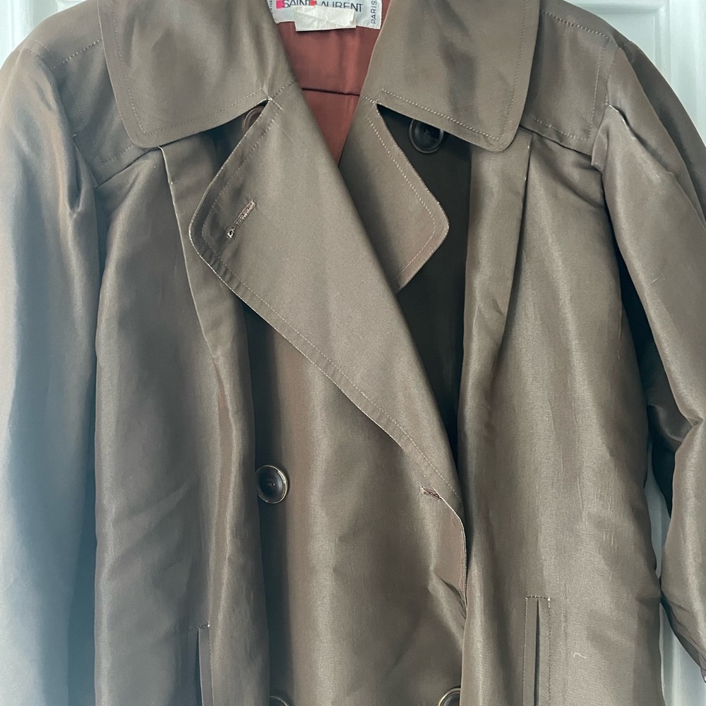 Vintage Saint Laurent Rive Gauche Silk trench coat - Picture 8 of 11